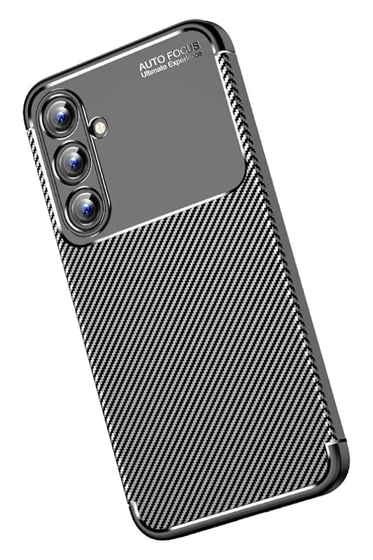 NewFace Samsung Galaxy A15 4G Kılıf Auto Focus Karbon Kapak - Siyah BSTMY