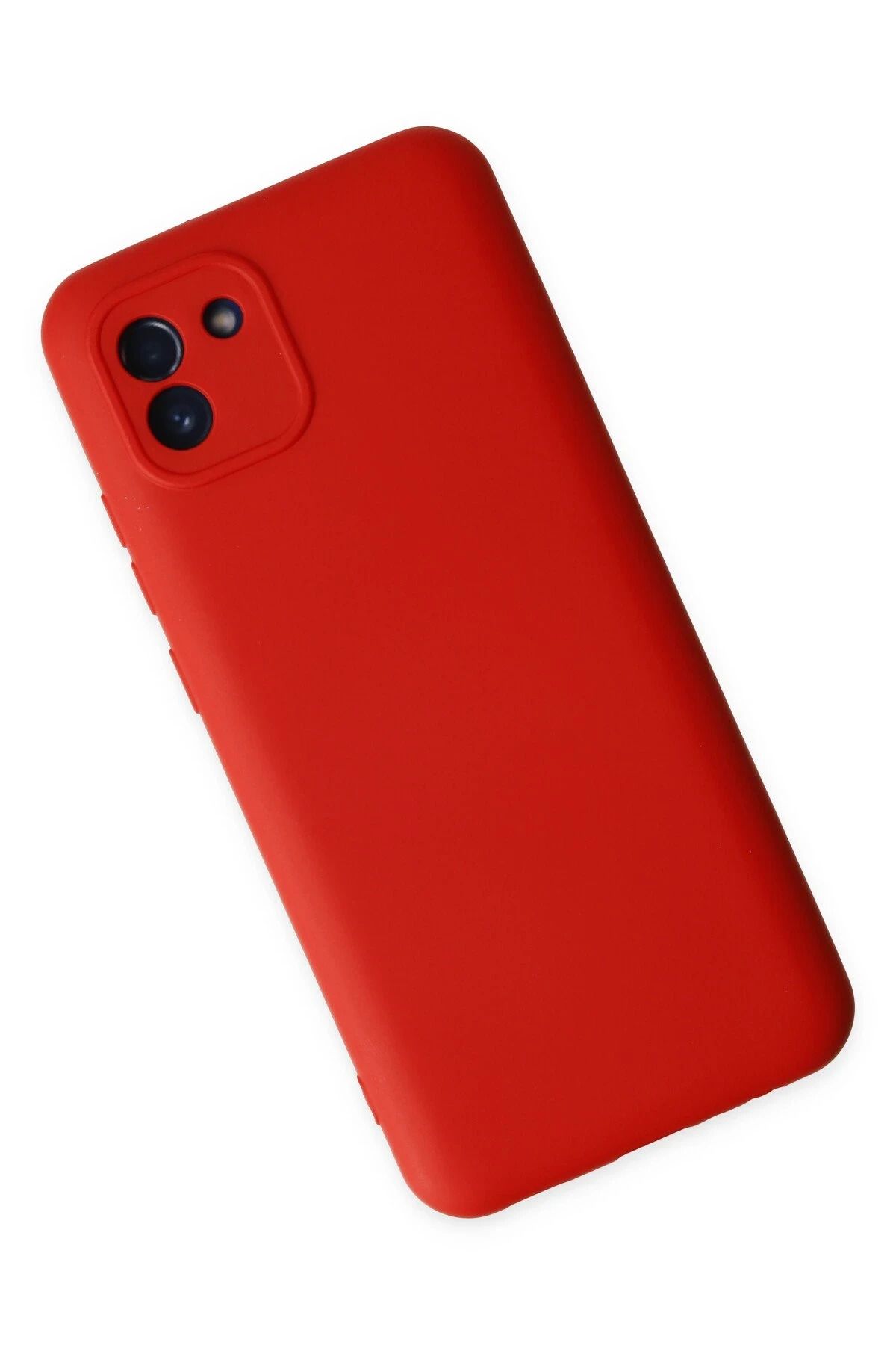 NewFace Samsung Galaxy A03 Kılıf Nano içi Kadife Silikon - Kırmızı WLZOR