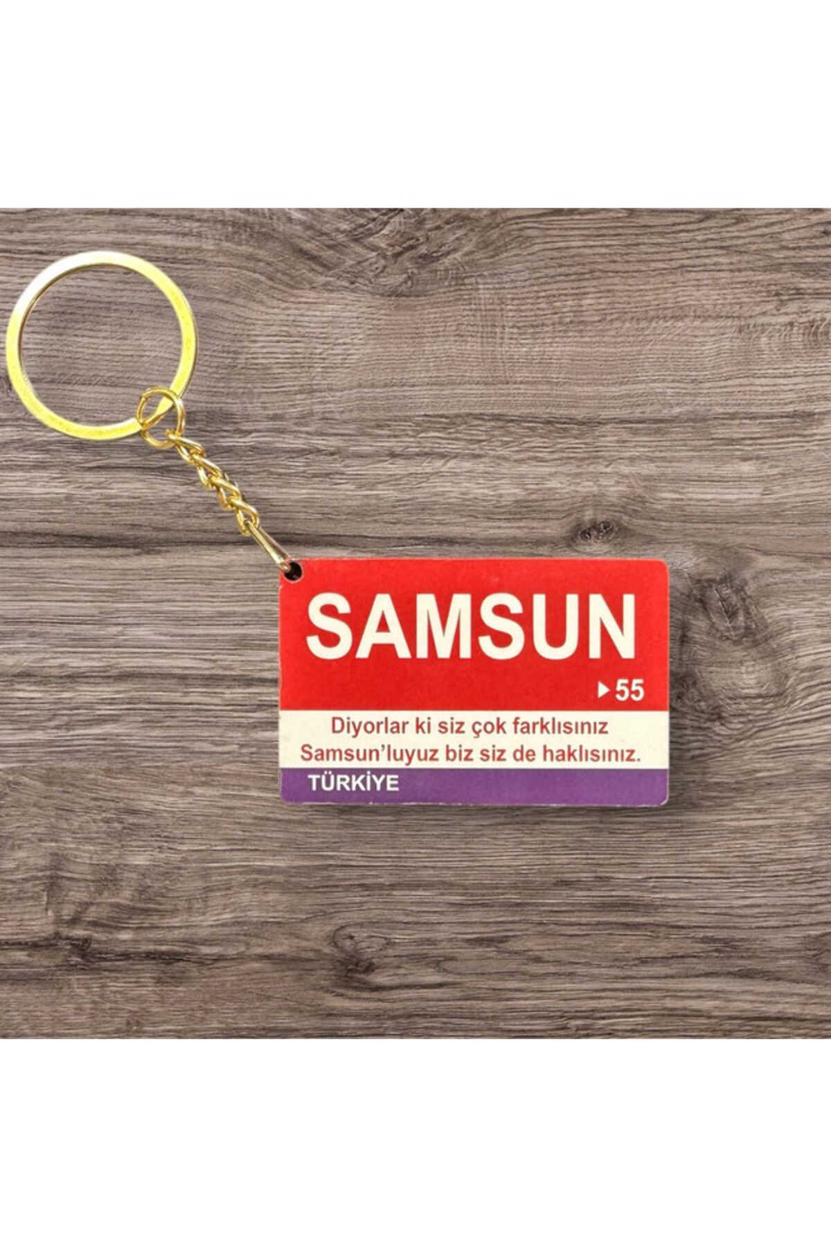 RoyalVance Samsun Ahşap Anahtarlık – İl ve Şehir Temalı Hediyelik