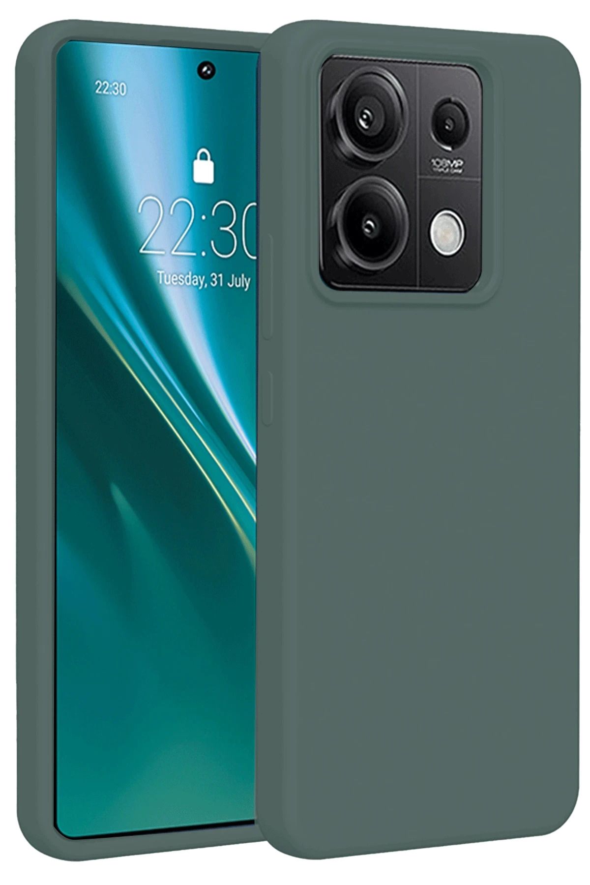 NewFace Xiaomi Redmi Note 13 4G Kılıf First Silikon - Koyu Yeşil BSTMY
