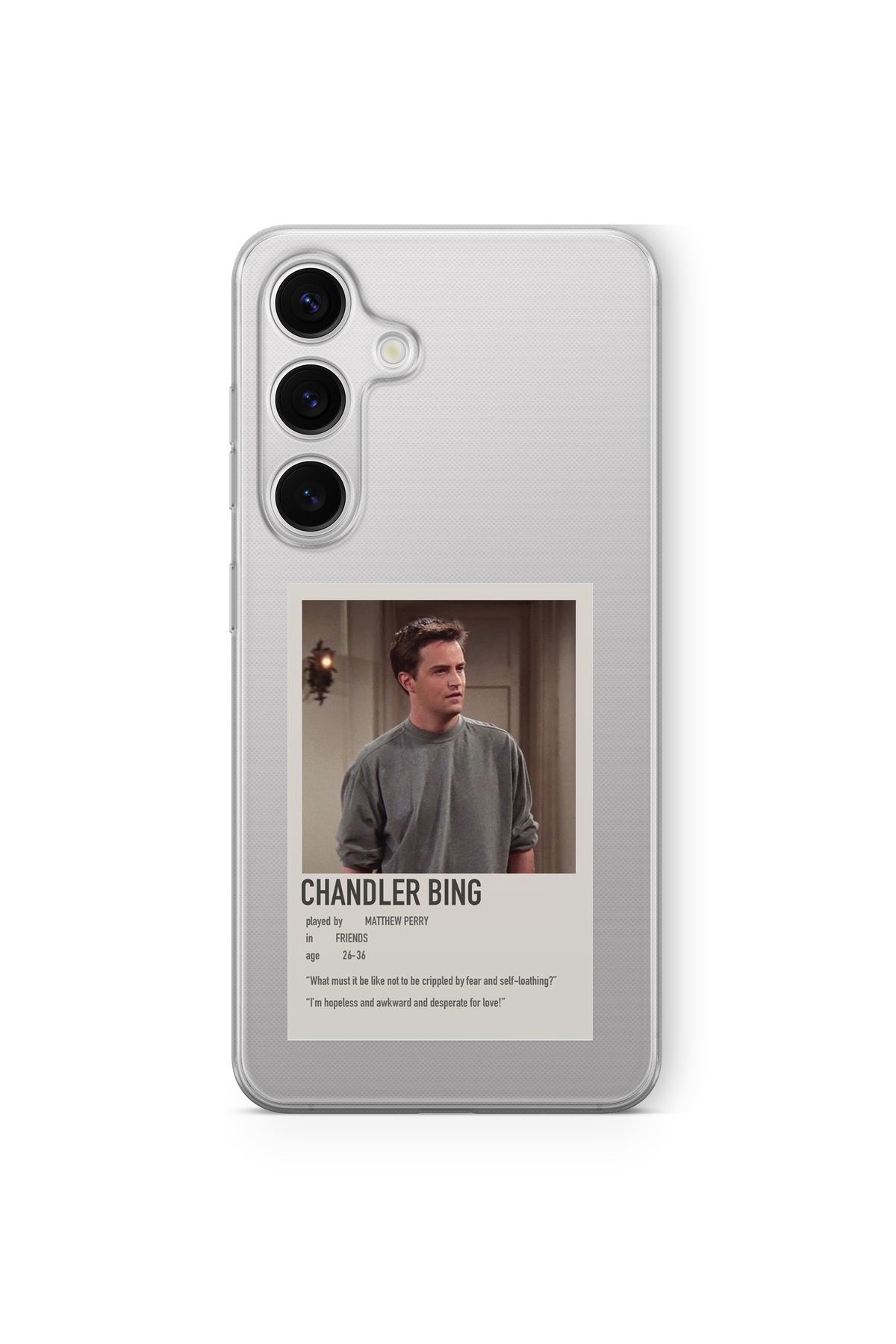 Space Star Samsung Galaxy M34 5G Uyumlu Chandler Bing PosterTasarım Baskılı Şeffaf Kılıf