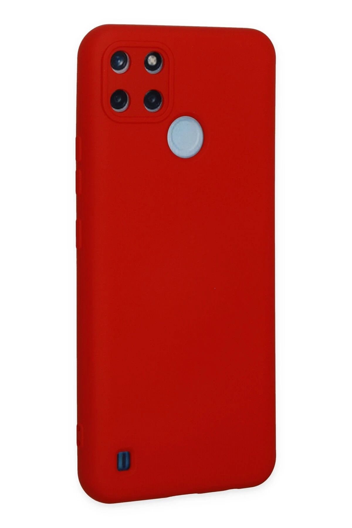 NewFace Realme C25Y Kılıf Nano içi Kadife Silikon  uyumlu - Kırmızı BSTMY