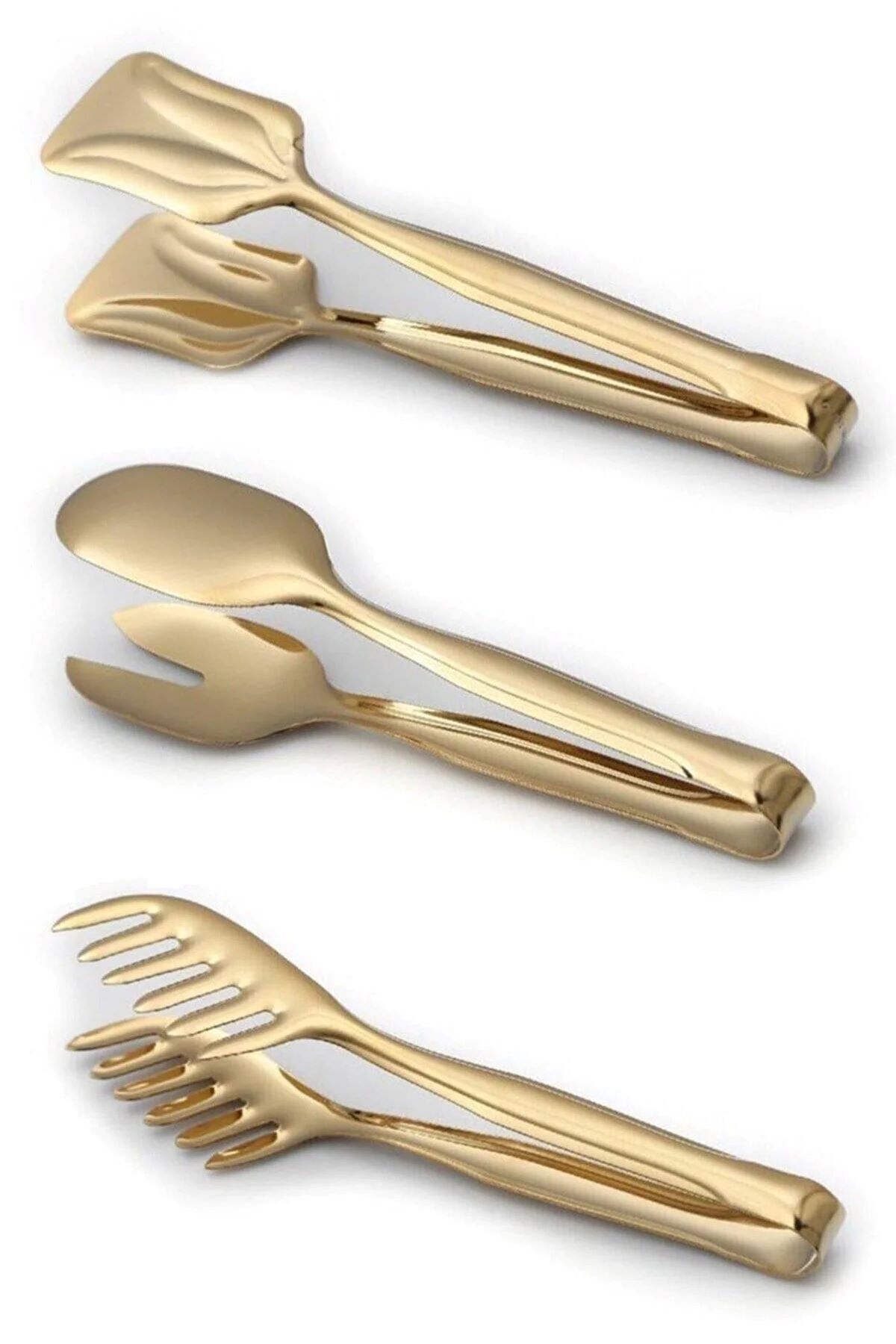 Parland 3'lü Lüx Gold Servis Maşa Pasta Kaşık Set