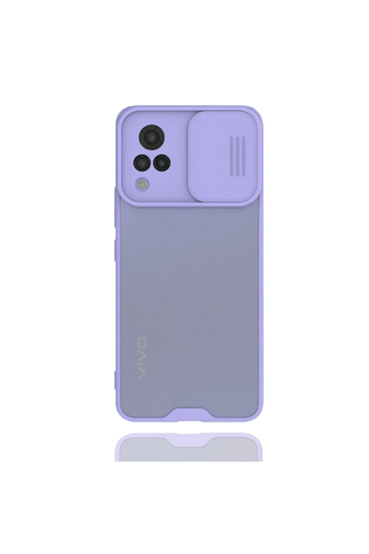 NewFace Vivo V21 Kılıf Platin Kamera Koruma Silikon - Lila BSTMY