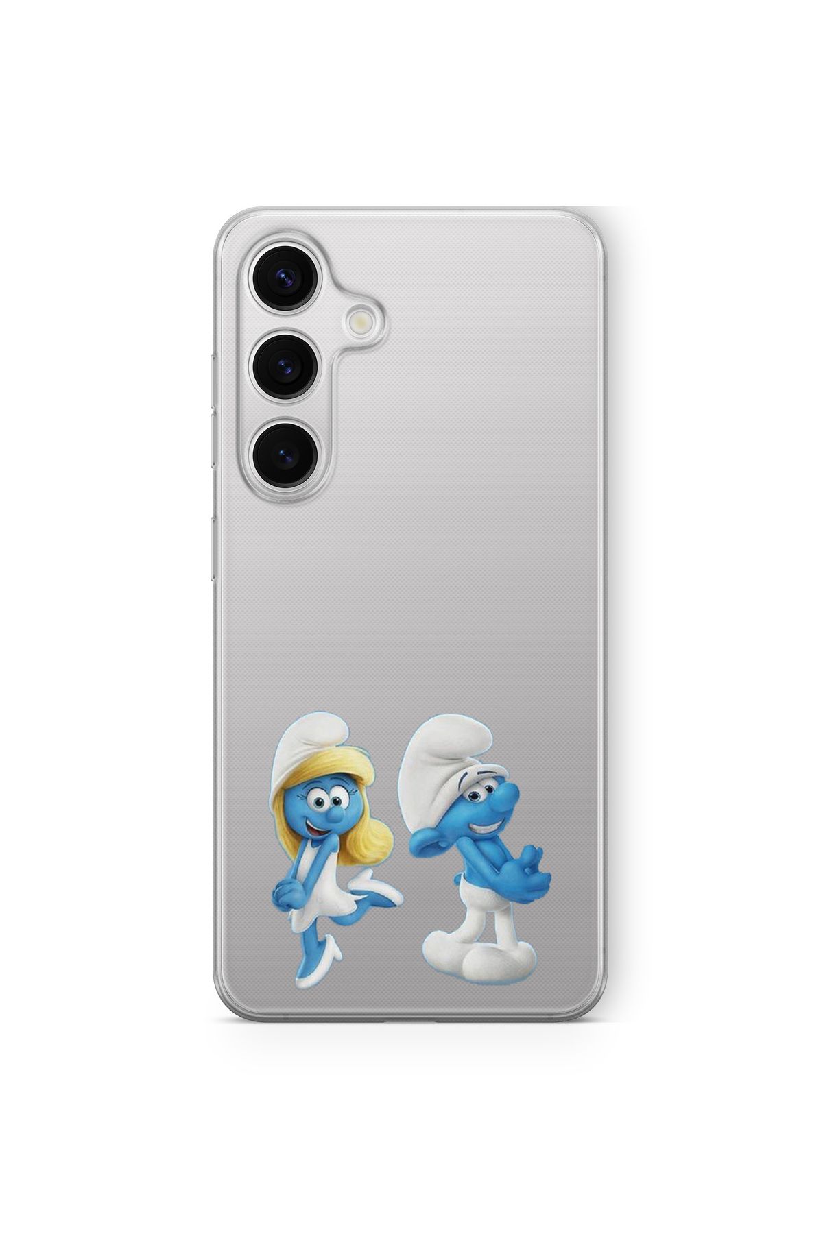 Space Star Samsung Galaxy A04s Uyumlu Şirin ve Şirine Tasarım Baskılı Şeffaf Kılıf