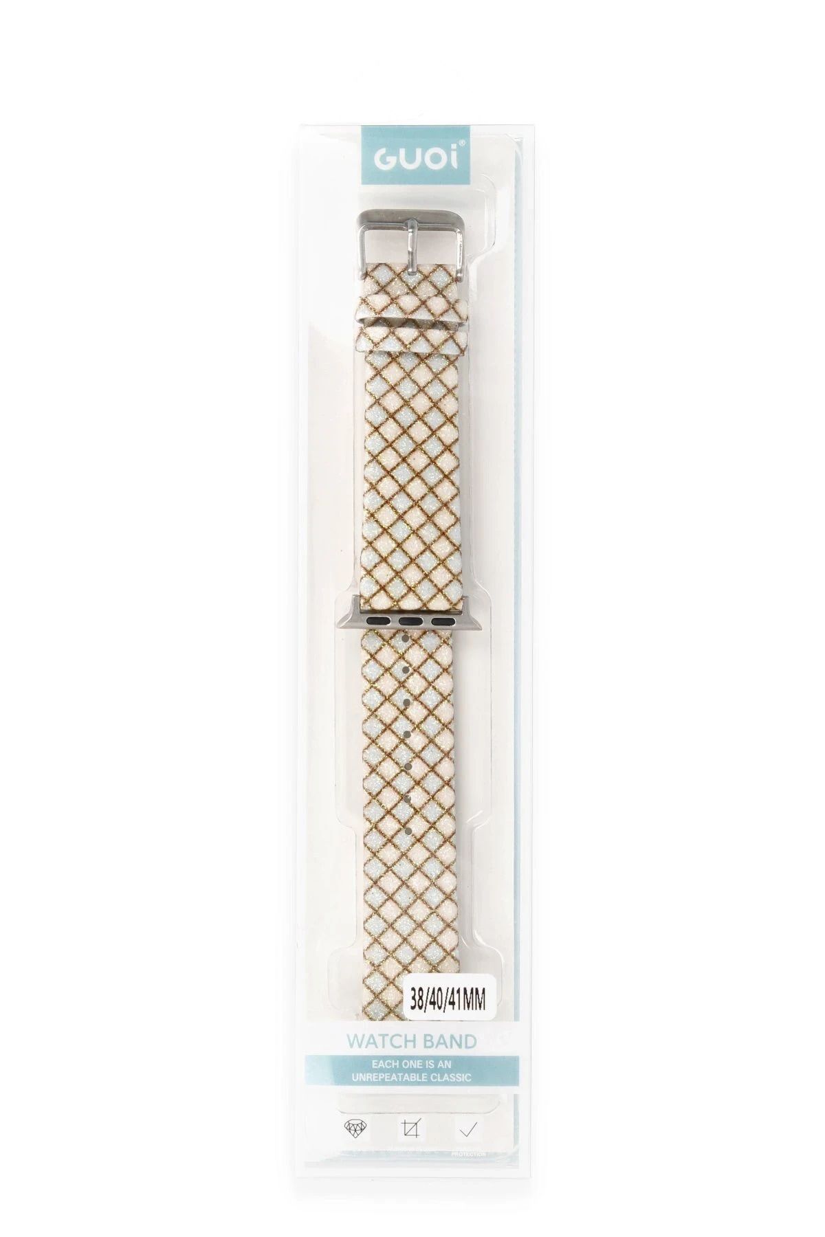 NewFace Apple Watch 42mm Karo Motif Kordon - Mavi BSTMY