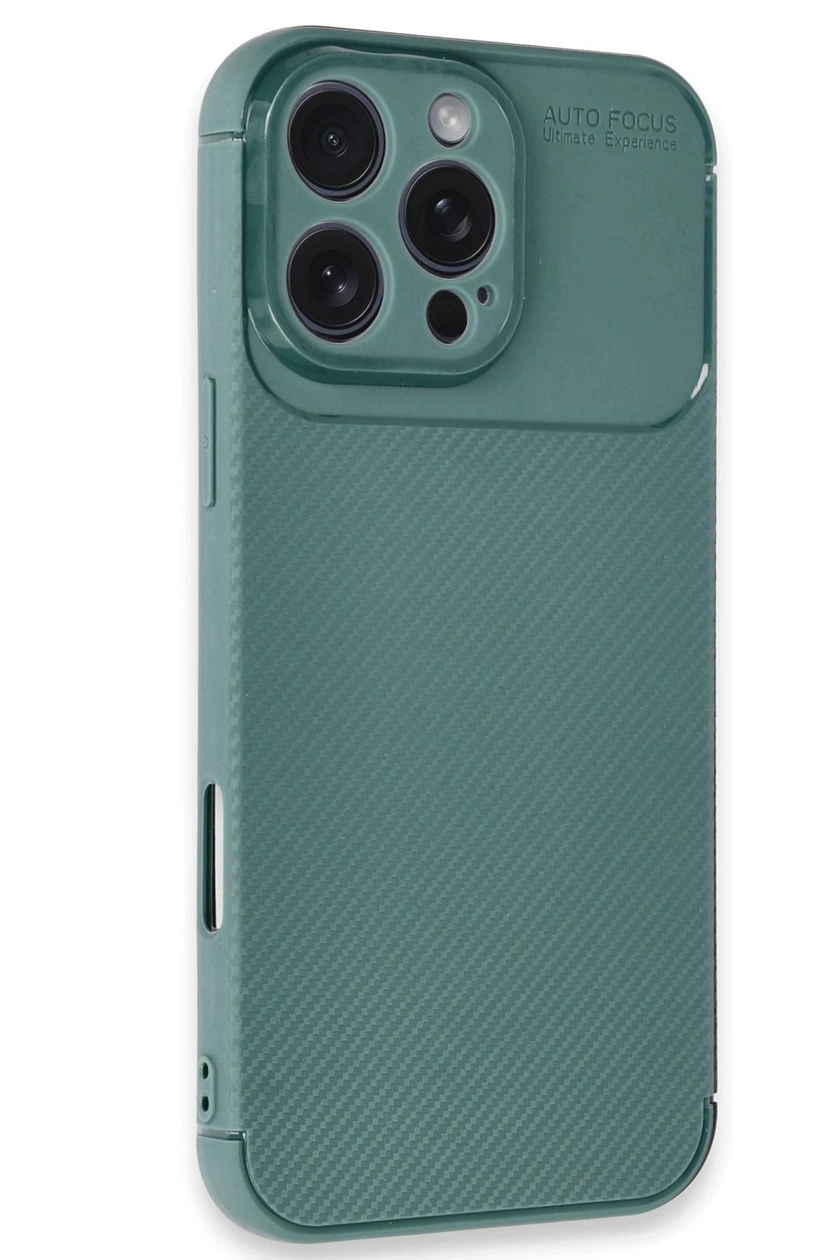 NewFace iPhone 16 Pro Max Kılıf Auto Focus Karbon Kapak - Koyu Yeşil BSTMY