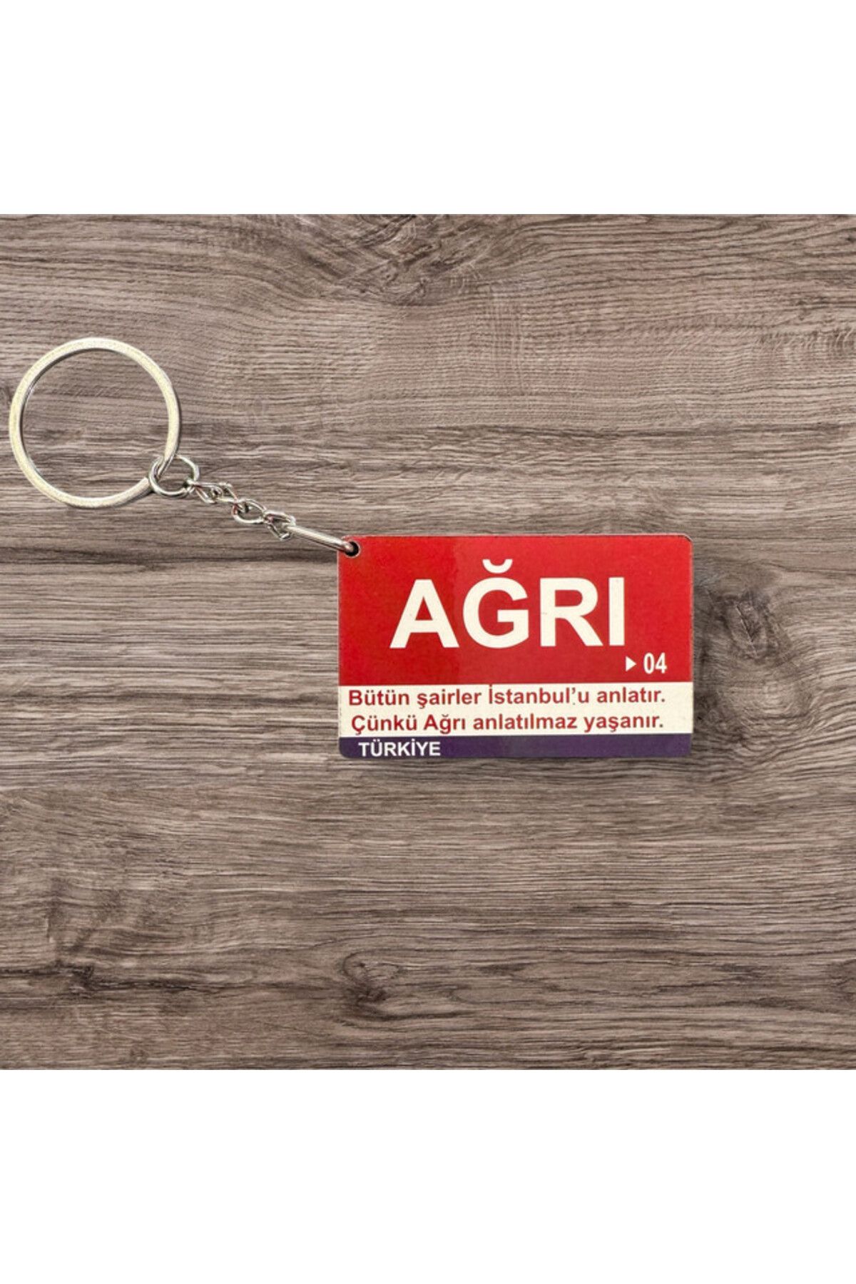 RoyalVance Ağrı Ahşap Anahtarlık – İl ve Şehir Temalı Hediyelik