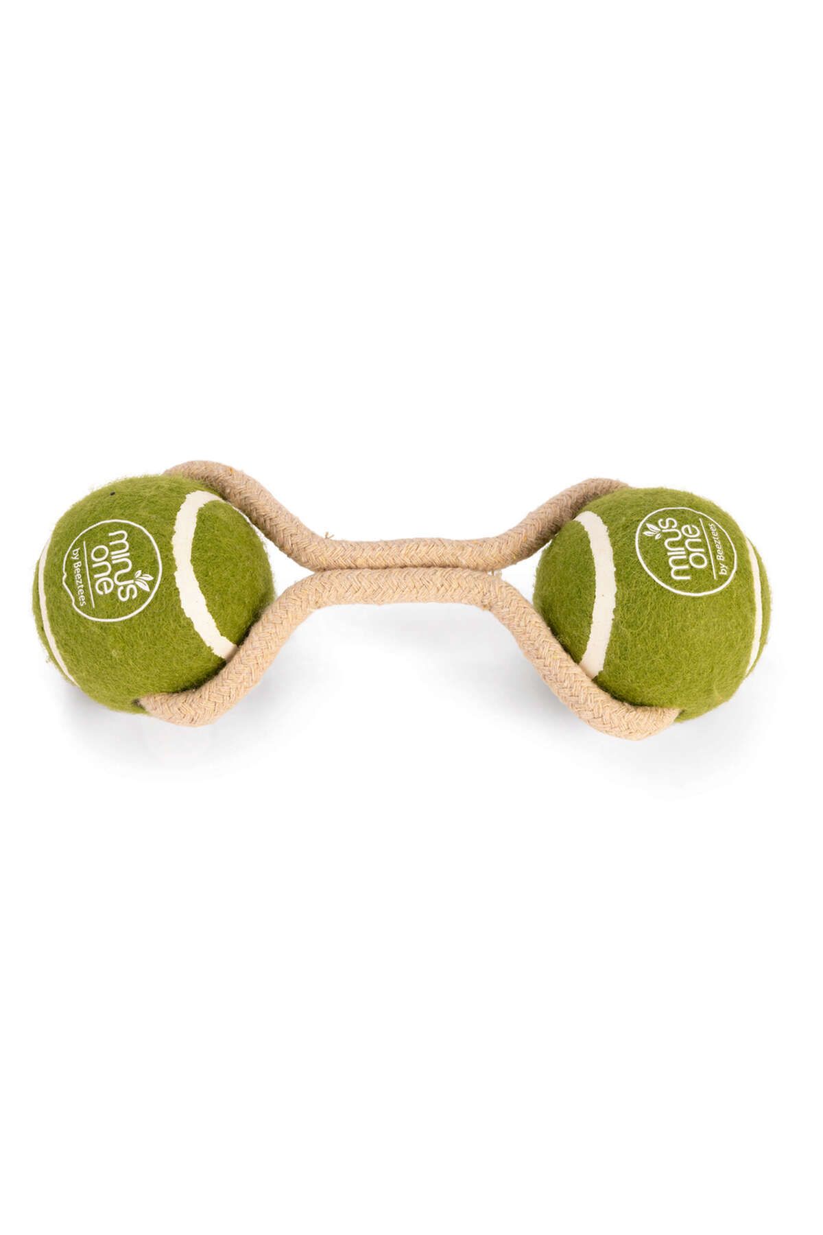 Beeztees Köpek Oyuncağı, İpli İki Tenis Topu, Kauçuk, Gri/Kahverengi, 21cm, Top 6,3cm GLSTD
