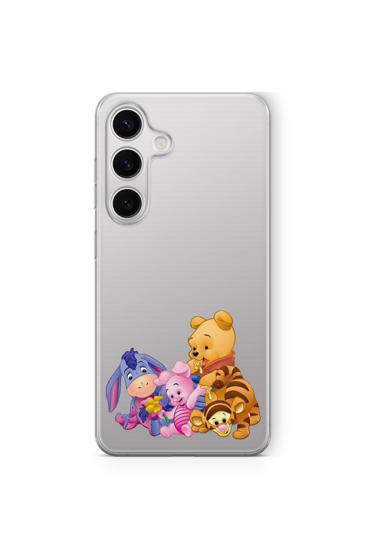 Space Star Samsung Galaxy A24 Uyumlu Ayı Winnie ve Arkadaşları Tasarım Baskılı Şeffaf Kılıf