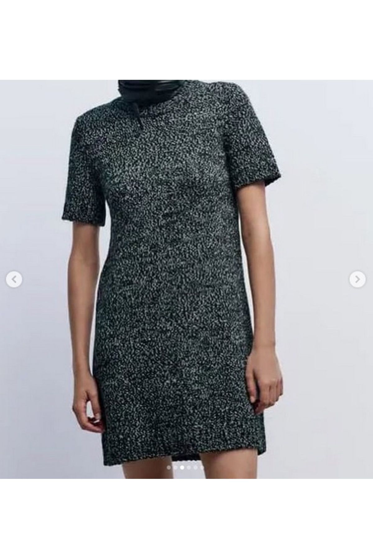 Natavanbutık Dokulu Fit Triko Mini Elbise