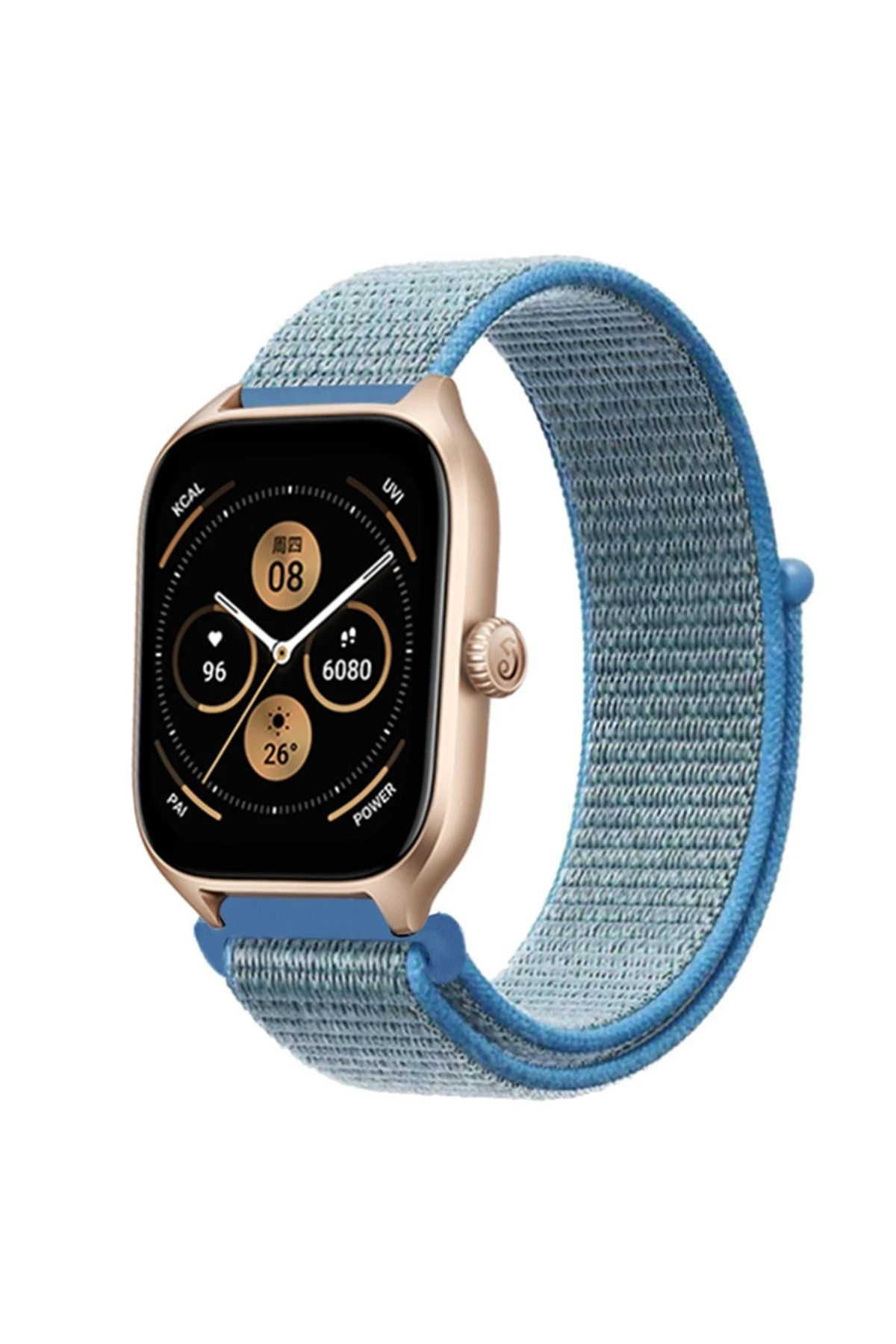NewFace Watch 22mm Hasırlı Cırtcırtlı Kordon - Mavi BSTMY