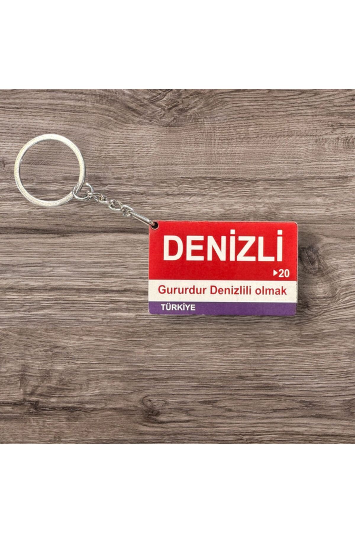RoyalVance Denizli Ahşap Anahtarlık – İl ve Şehir Temalı Hediyelik