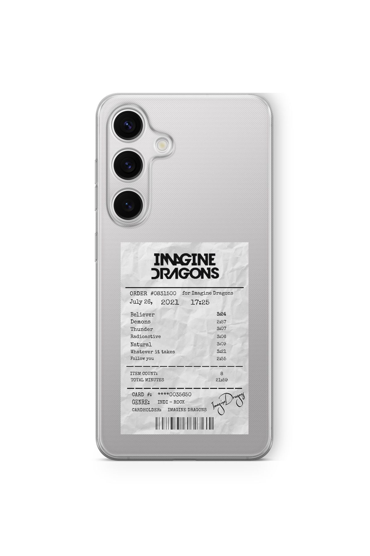 Space Star Samsung Galaxy A15 Uyumlu Imagine Dragons Albüm Fişi Tasarım Baskılı Şeffaf Kılıf