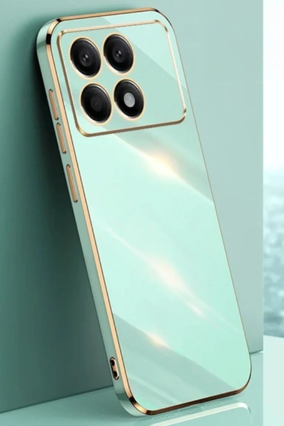 NewFace Xiaomi Poco X6 Pro Kılıf Volet Silikon - Açık Yeşil DPMAH