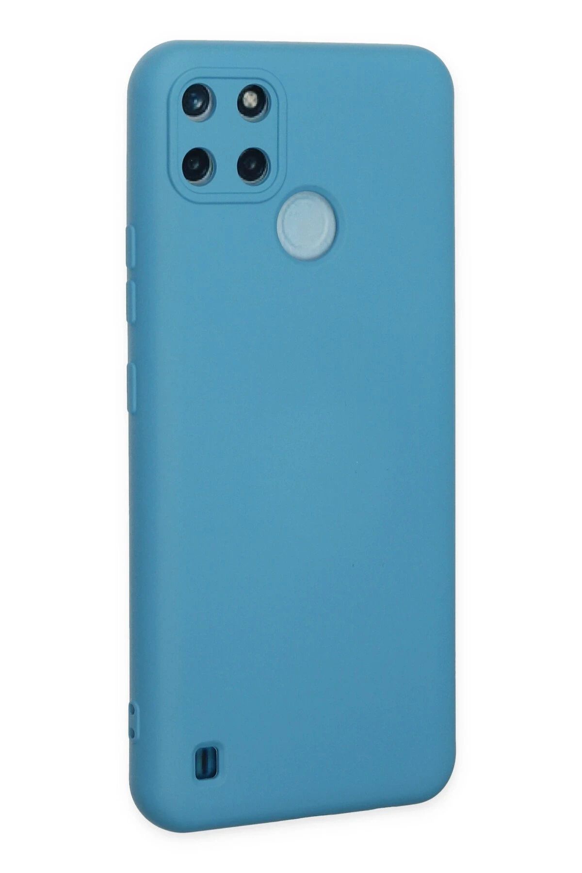 NewFace Realme C25Y uyumlu Kılıf Nano içi Kadife Silikon - Mavi BSTMY