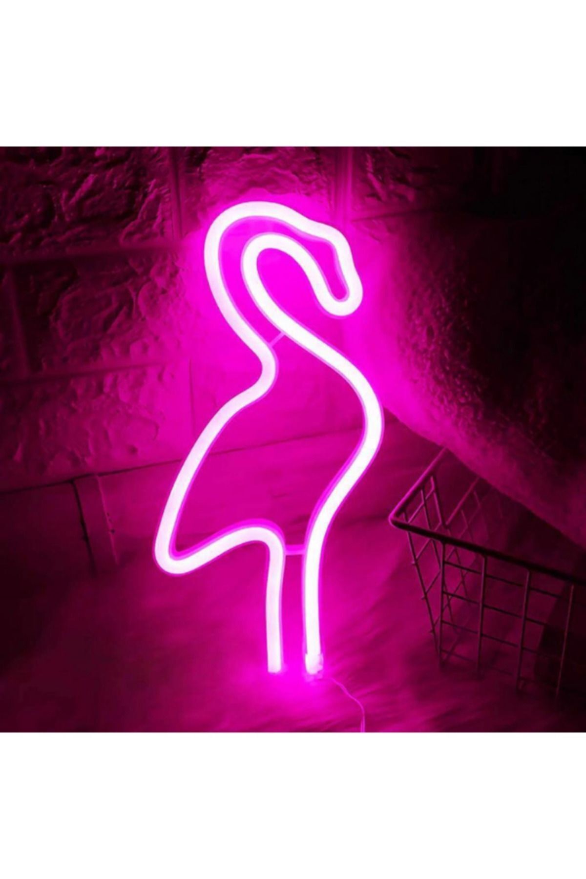FFM Flamingo Neon Duvar Lambası – LED Işıklı Dekoratif Flamingo Figürü, Tropikal Tarz Gece Aydınlatması