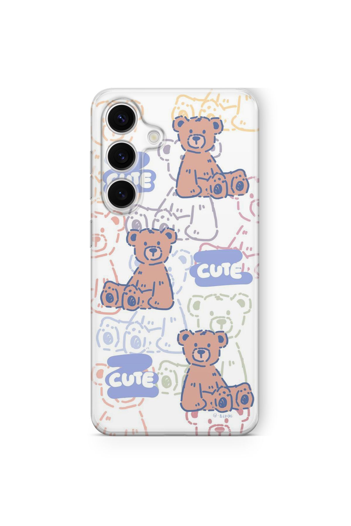 Space Star Samsung Galaxy A24 Uyumlu Cute Bear Desenli Tasarım Baskılı Şeffaf Kılıf