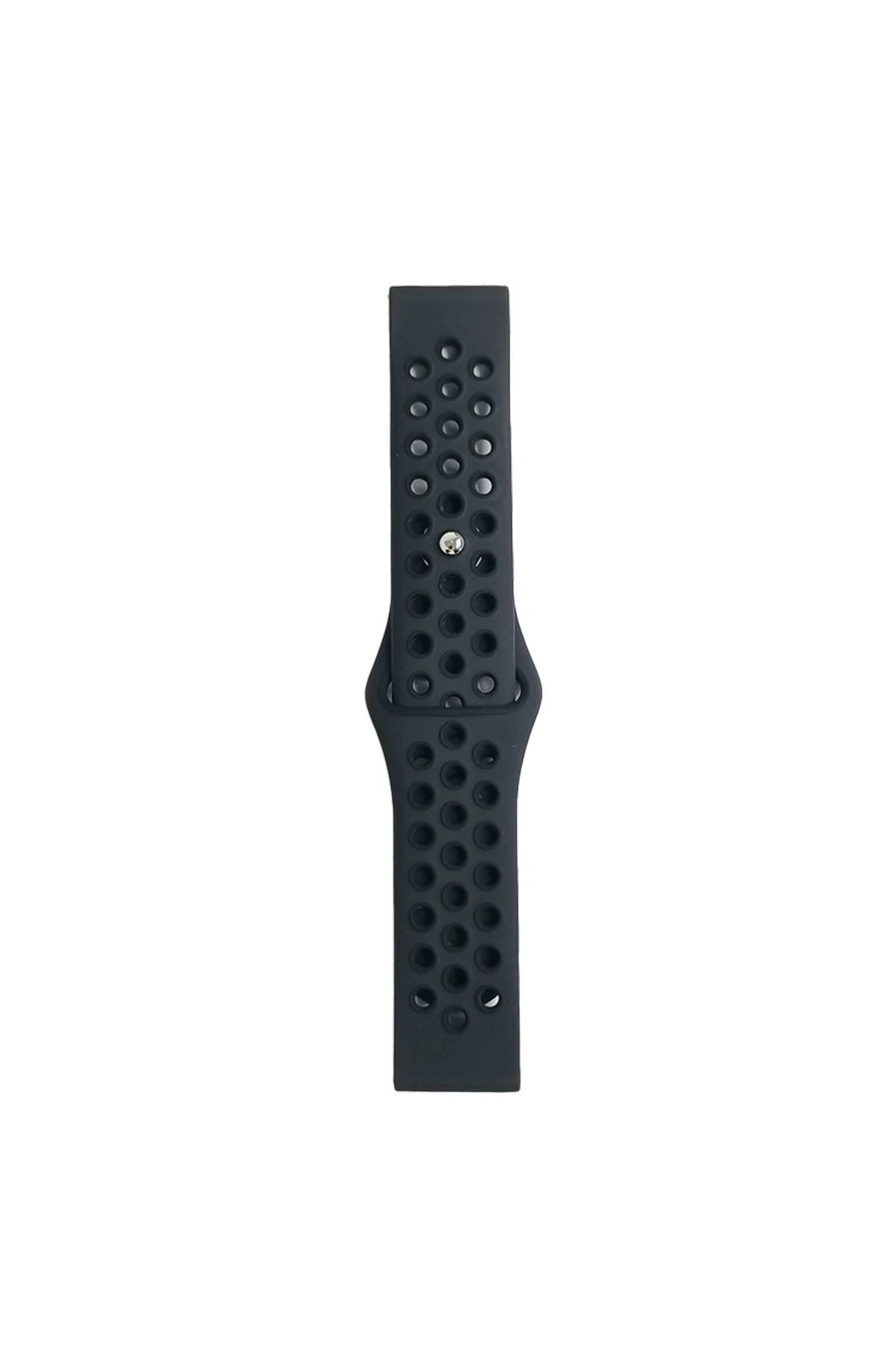 NewFace Watch 22mm Spor Delikli Kordon - Siyah-Beyaz BSTMY