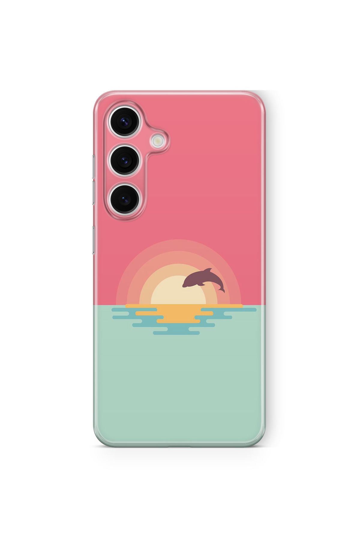 Space Star Samsung Galaxy S23 Fe Uyumlu Sunset Tasarım Baskılı Şeffaf Kılıf