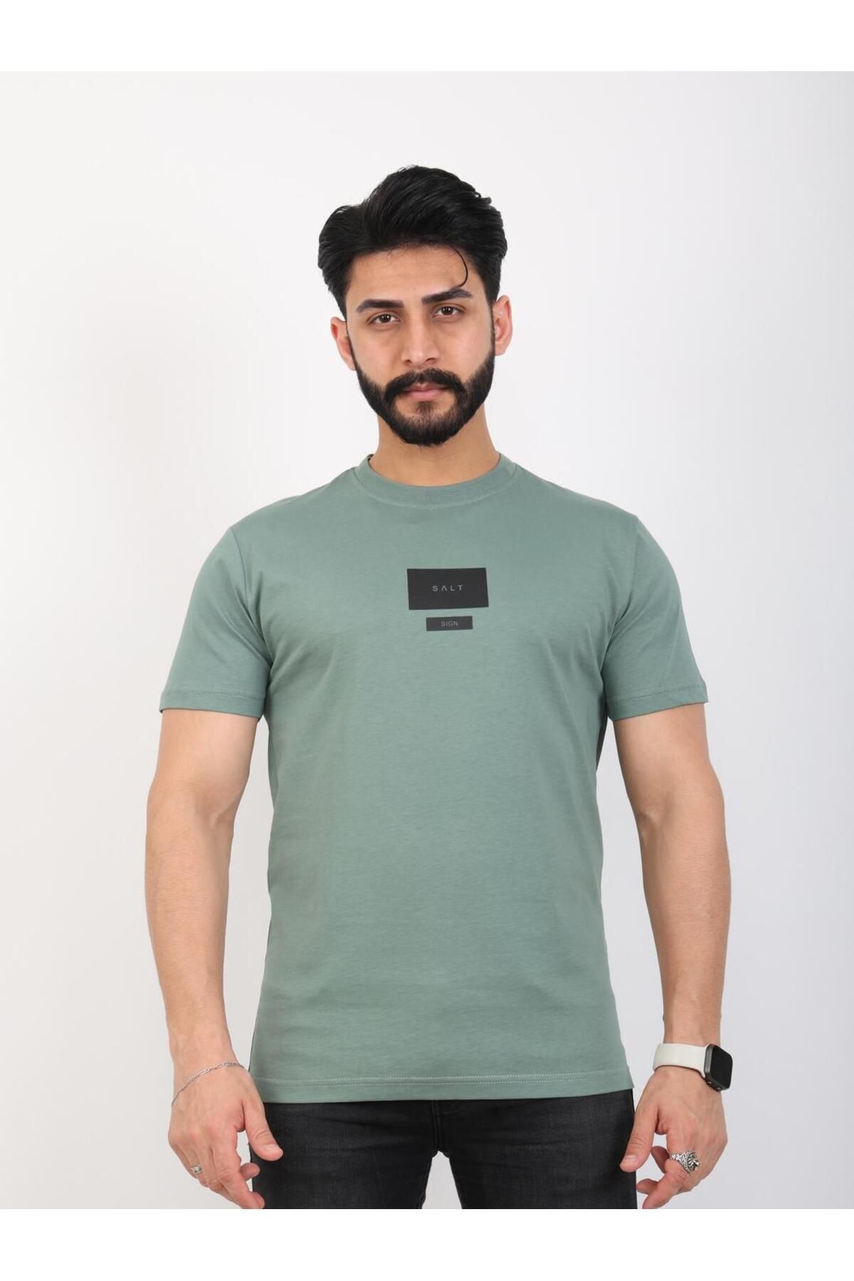 twentyfive25 Erkek Bisiklet Yaka Baskı Detaylı Relaxed Fit Tişört