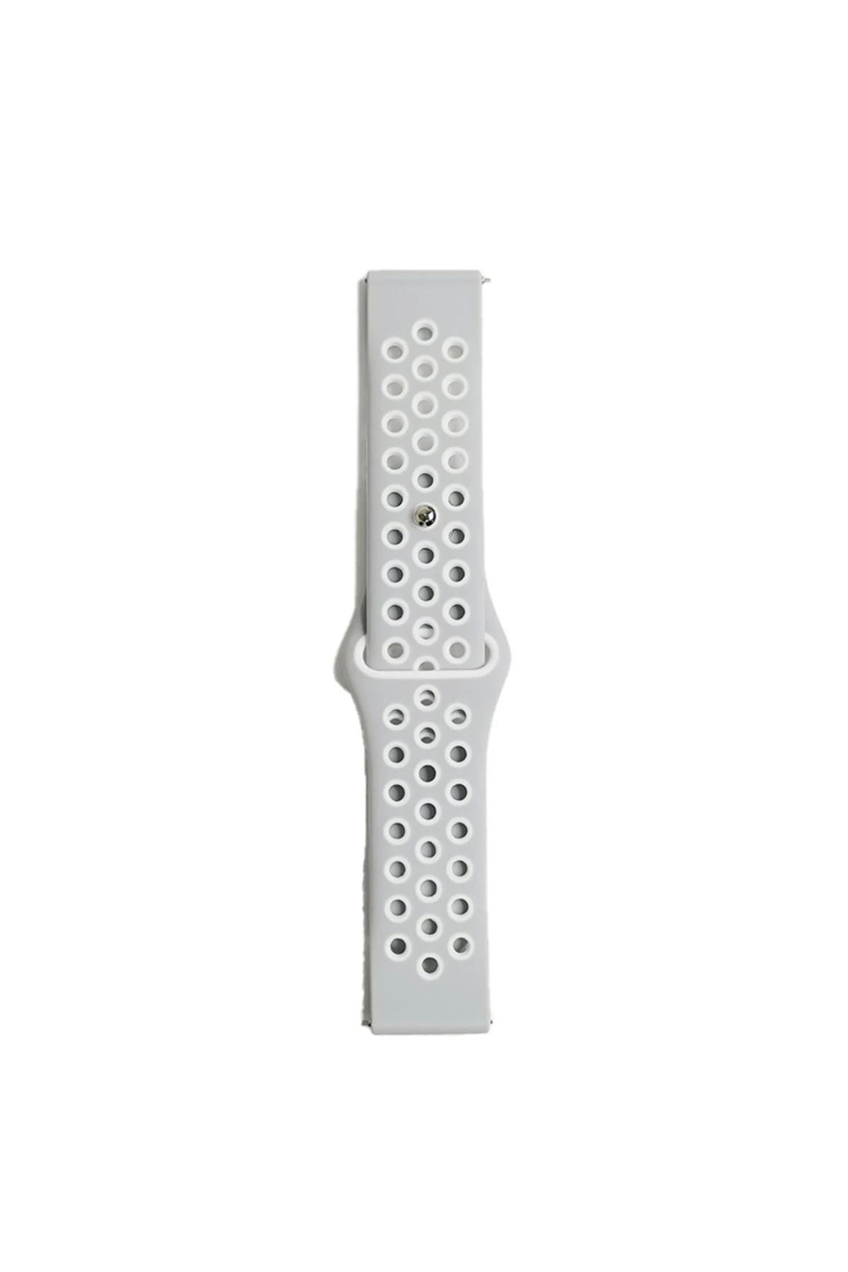 NewFace Watch 22mm Spor Delikli Kordon - Gri-Beyaz BSTMY
