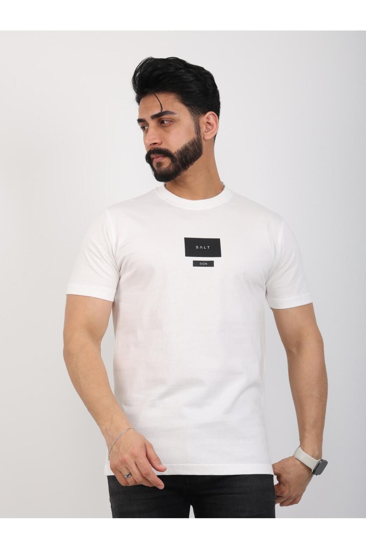 twentyfive25 Erkek Bisiklet Yaka Baskı Detaylı Relaxed Fit Tişört