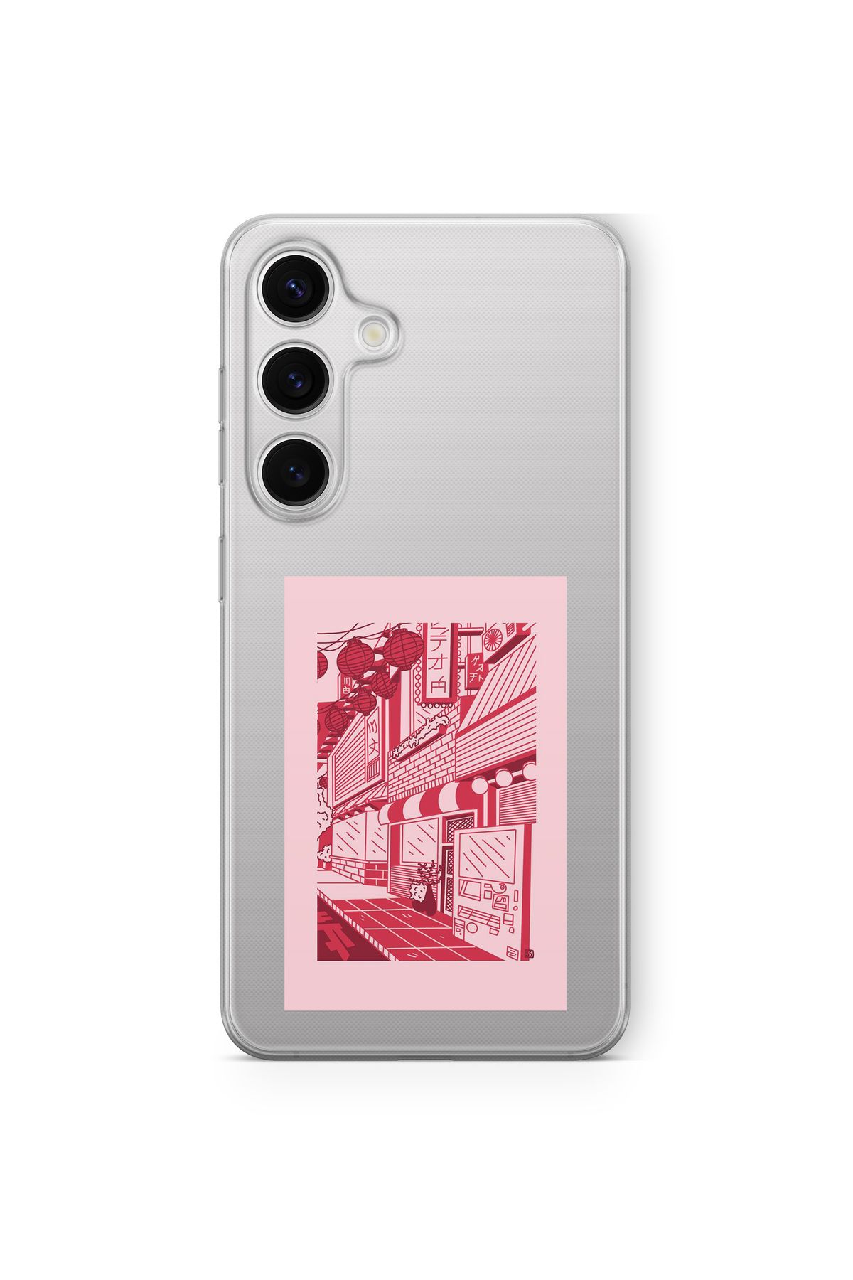Space Star Samsung Galaxy A14 Uyumlu Asian Street Tasarım Baskılı Şeffaf Kılıf