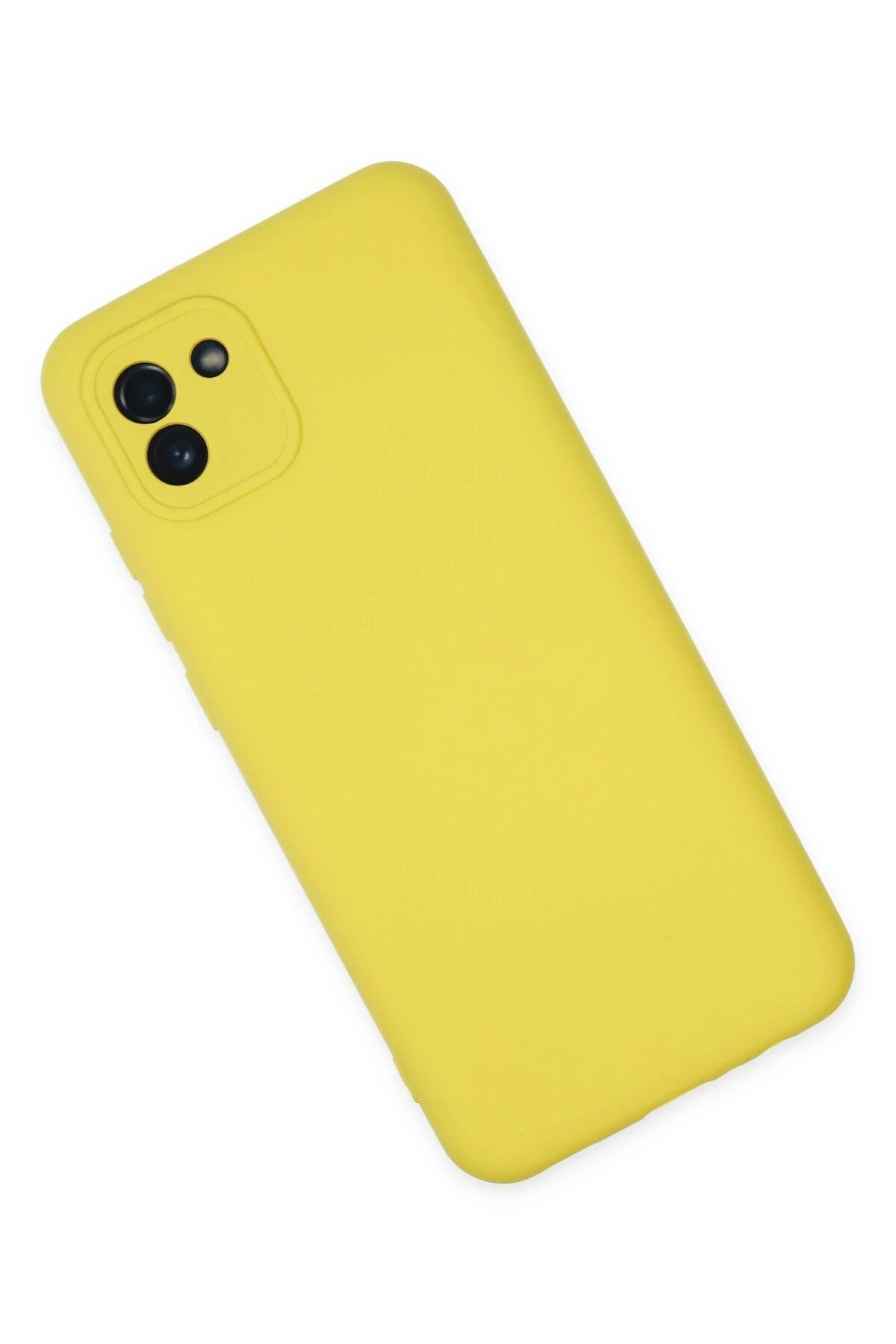 NewFace Galaxy A03 Kılıf Nano içi Kadife Silikon - Sarı BSTMY