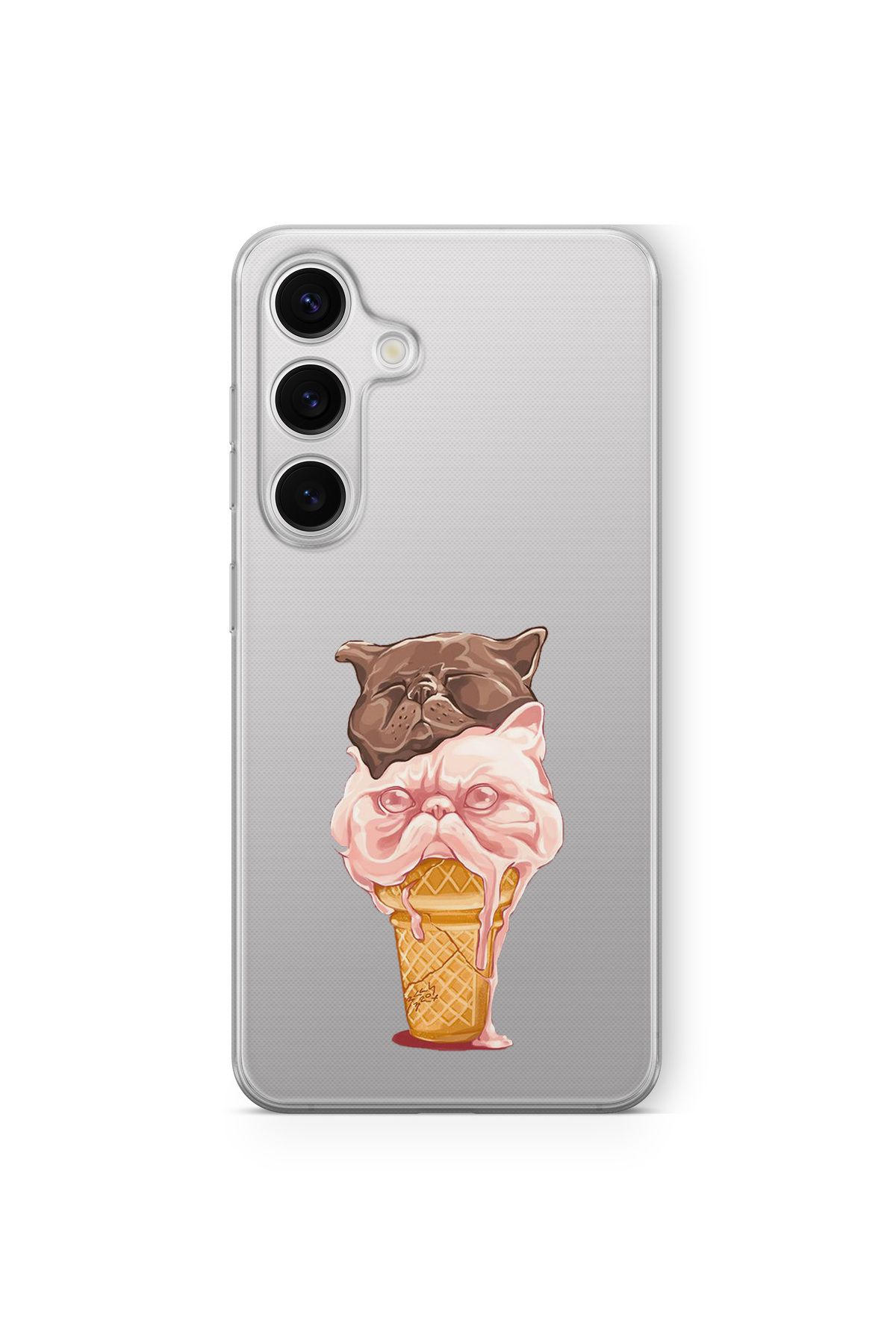 Space Star Samsung Galaxy A35 Uyumlu Melting Cat Tasarım Baskılı Şeffaf Kılıf