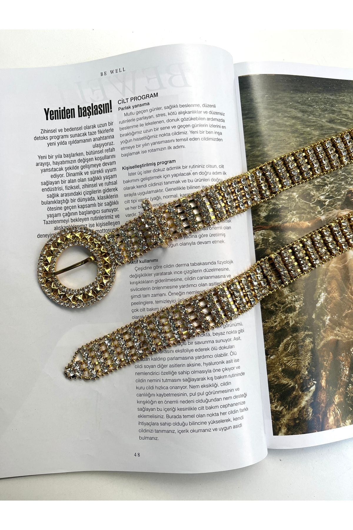 Babydoll Bag Kadın Gold Taşlı Elbise Kemeri