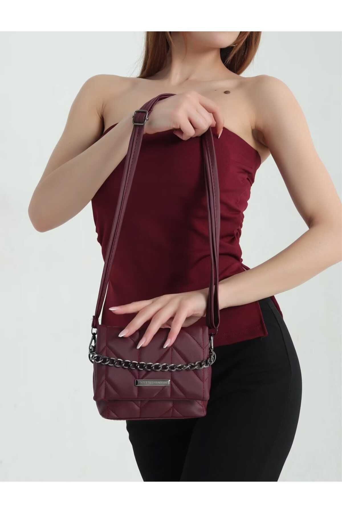 MODA Saten Mini Boy Mıknatıs Kapaklı Omuz Çantası