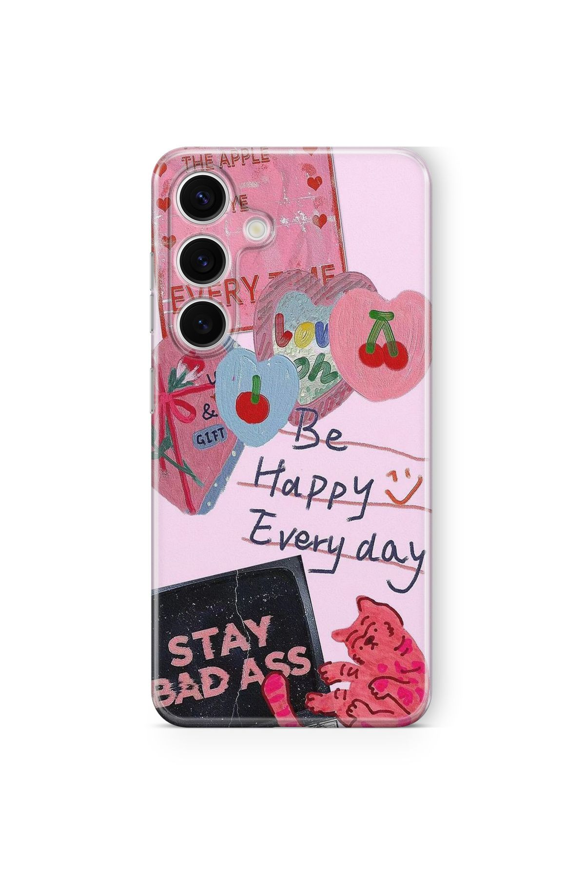 Space Star Samsung Galaxy A04s Uyumlu Be Happy Every Day Tasarım Baskılı Şeffaf Kılıf