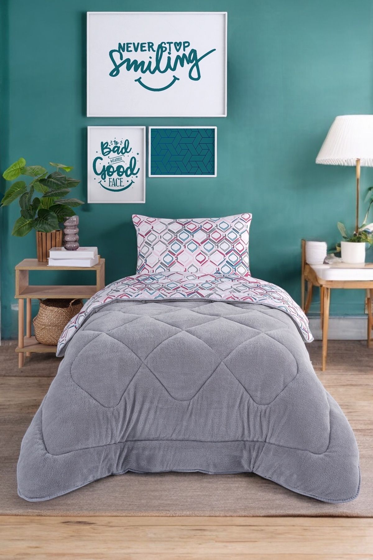 pepuza Comfort Set Wellsoft Yorganlı 2 Parça Tek Kişilik Lyra Gri