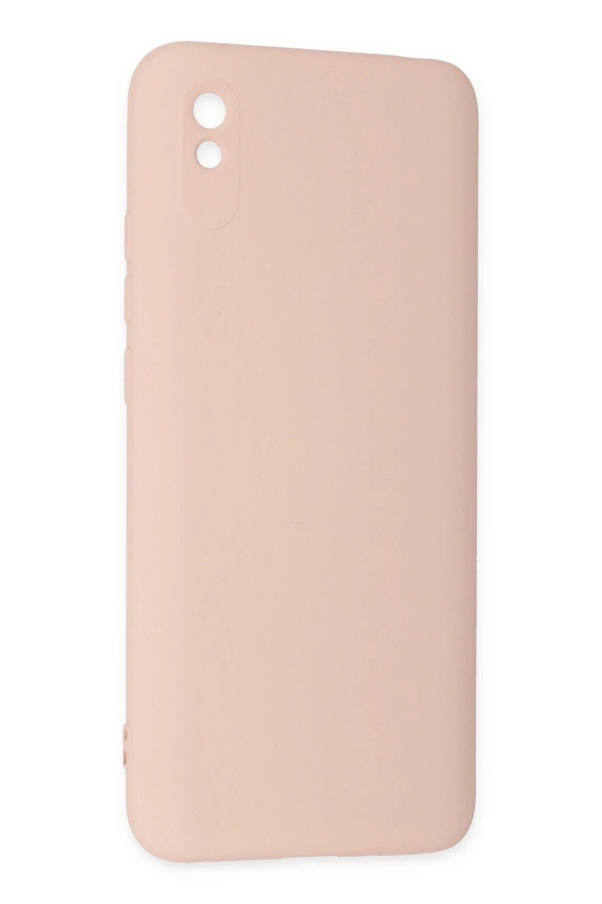 NewFace Xiaomi Redmi 9A Kılıf Nano içi Kadife Silikon - Pudra BSTMY