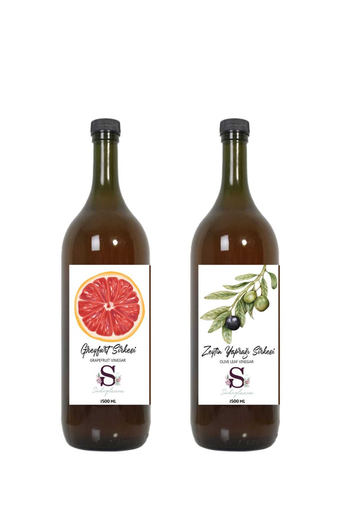 Süheylaana Doğal Greyfurt Sirkesi 1500 Ml - Doğal Zeytin Yaprağı Sirkesi 1500 Ml