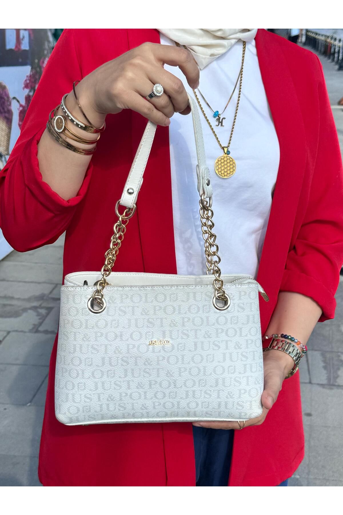 H&D COLLECTİON ŞIK KALİTELİ 4 BÖLMELİ ASTARLI 2 ASKILI EL VE OMUZ ÇANTASI 2181