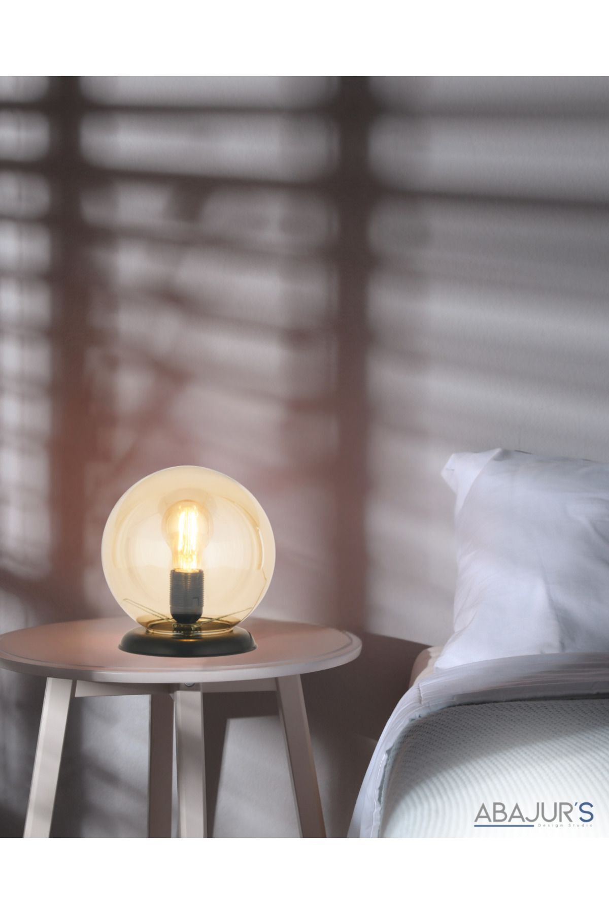 DzynLighting MASA LAMBASI GLOP BAL RENGİ CAM