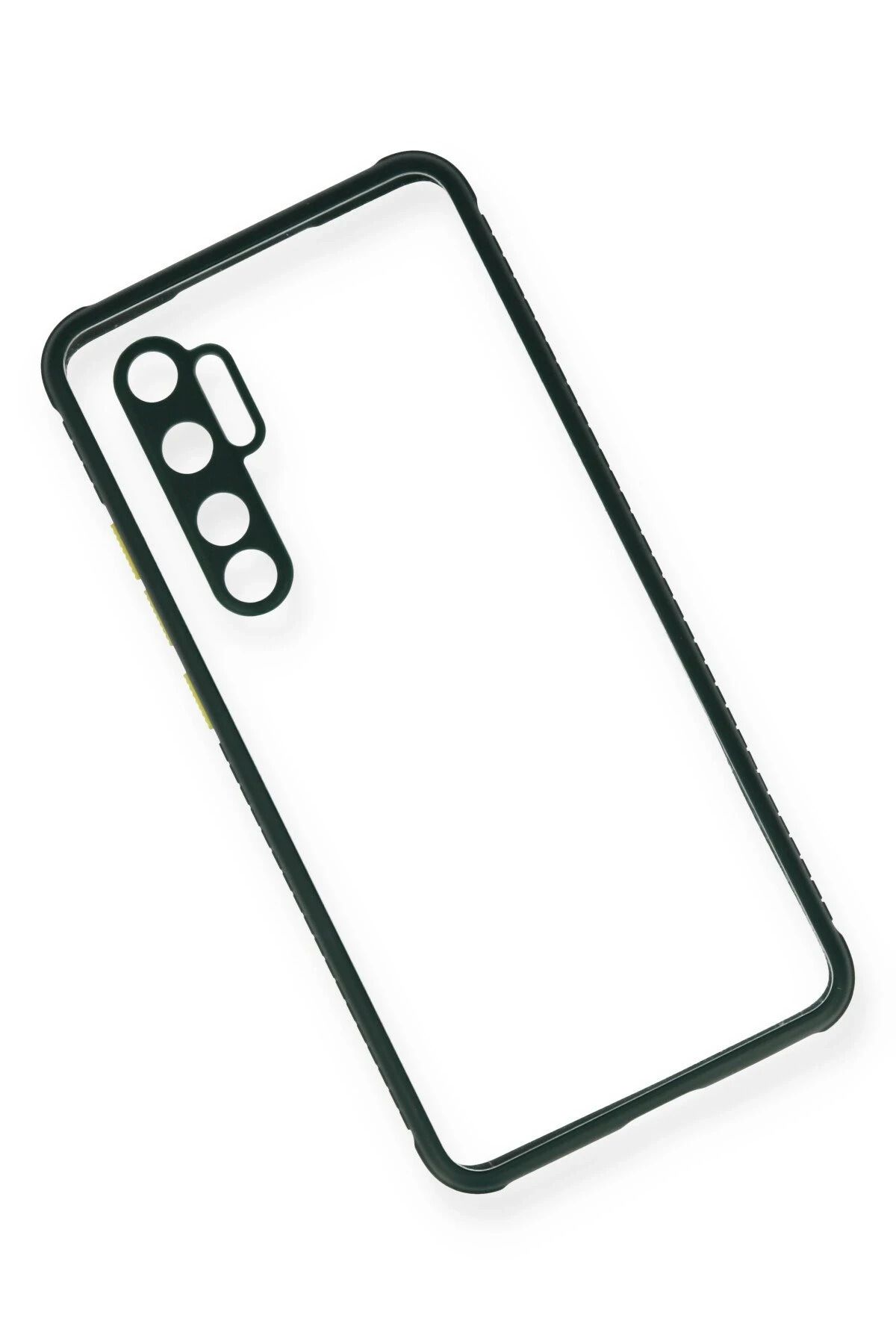 NewFace Xiaomi Mi Note 10 Lite Kılıf Miami Şeffaf Silikon - Koyu Yeşil BSTMY