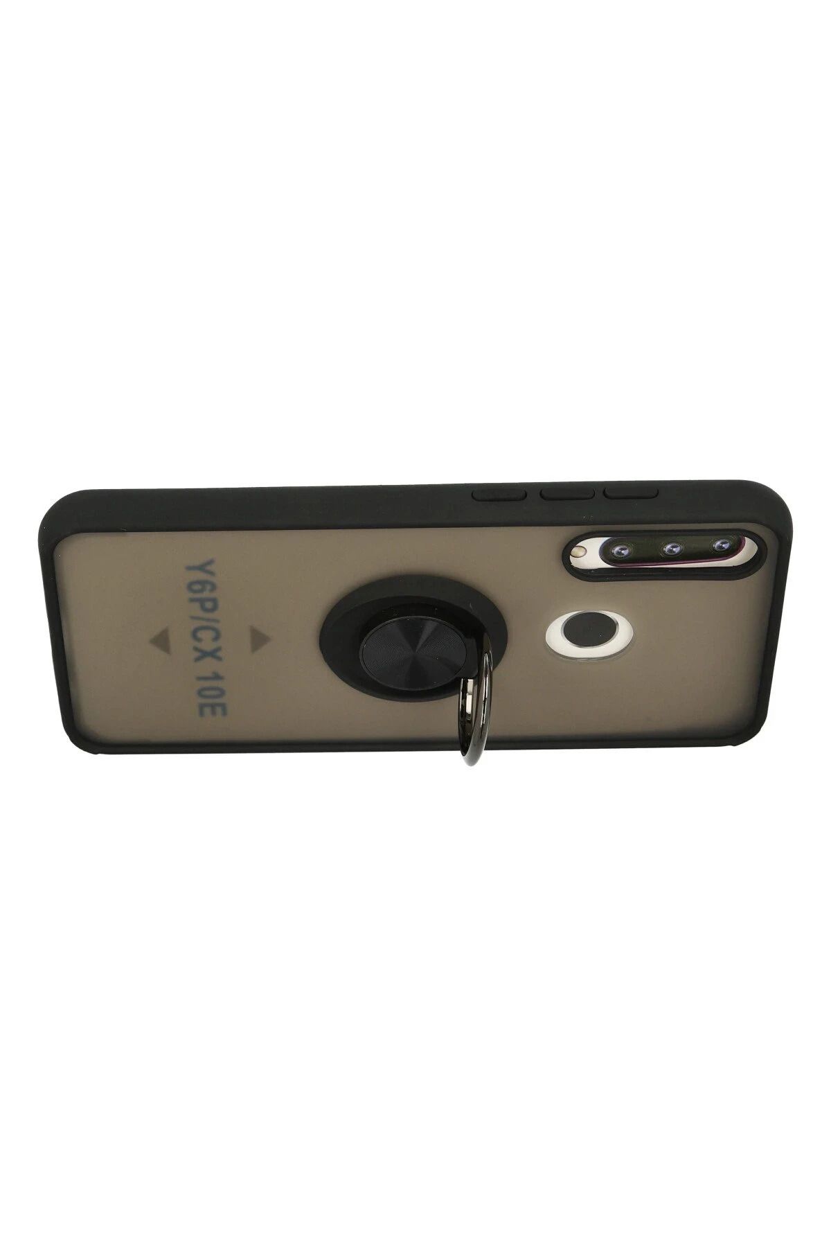 NewFace Huawei Y6P Kılıf Montreal Yüzüklü Silikon Kapak - Siyah BSTMY