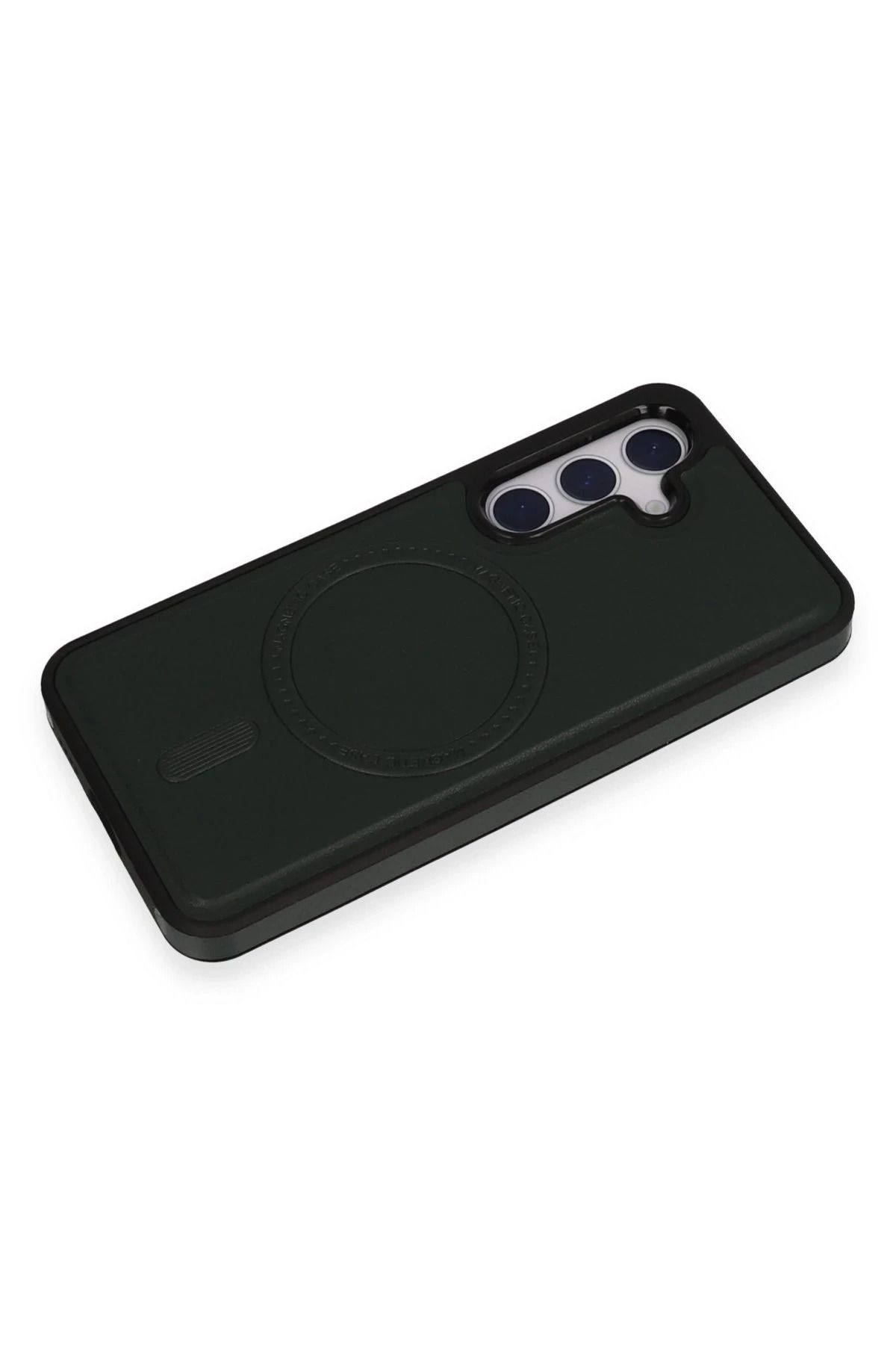 NewFace Samsung Galaxy S24 Plus Kılıf Ozzi Magsafe Deri Kapak - Koyu Yeşil NRMSA