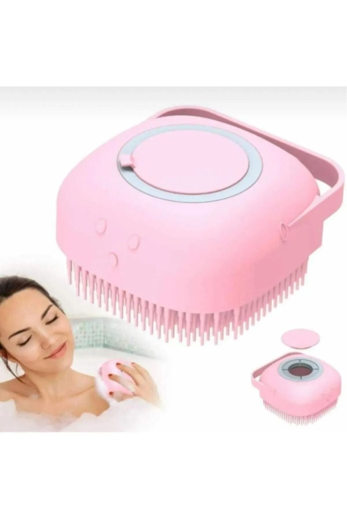 Home Duş Jeli Hazneli Silikon Fırça Kese Çok Amaçlı Vücut Temizleme Kesesi Banyo Lifi