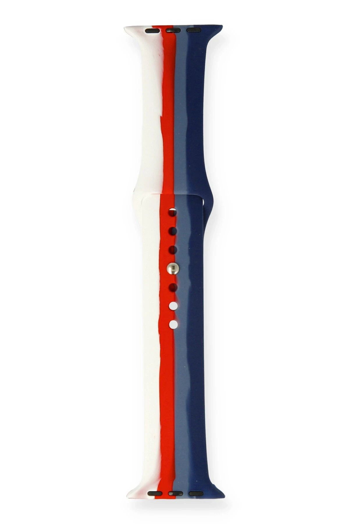 NewFace Apple Watch 38mm Gökkuşağı Org Kordon - Beyaz-Lacivert BSTMY