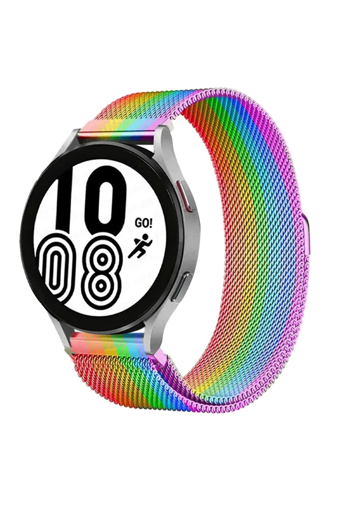 NewFace Samsung Galaxy Watch 4 Metal Mıknatıslı Kordon - Gökkuşağı BSTMY