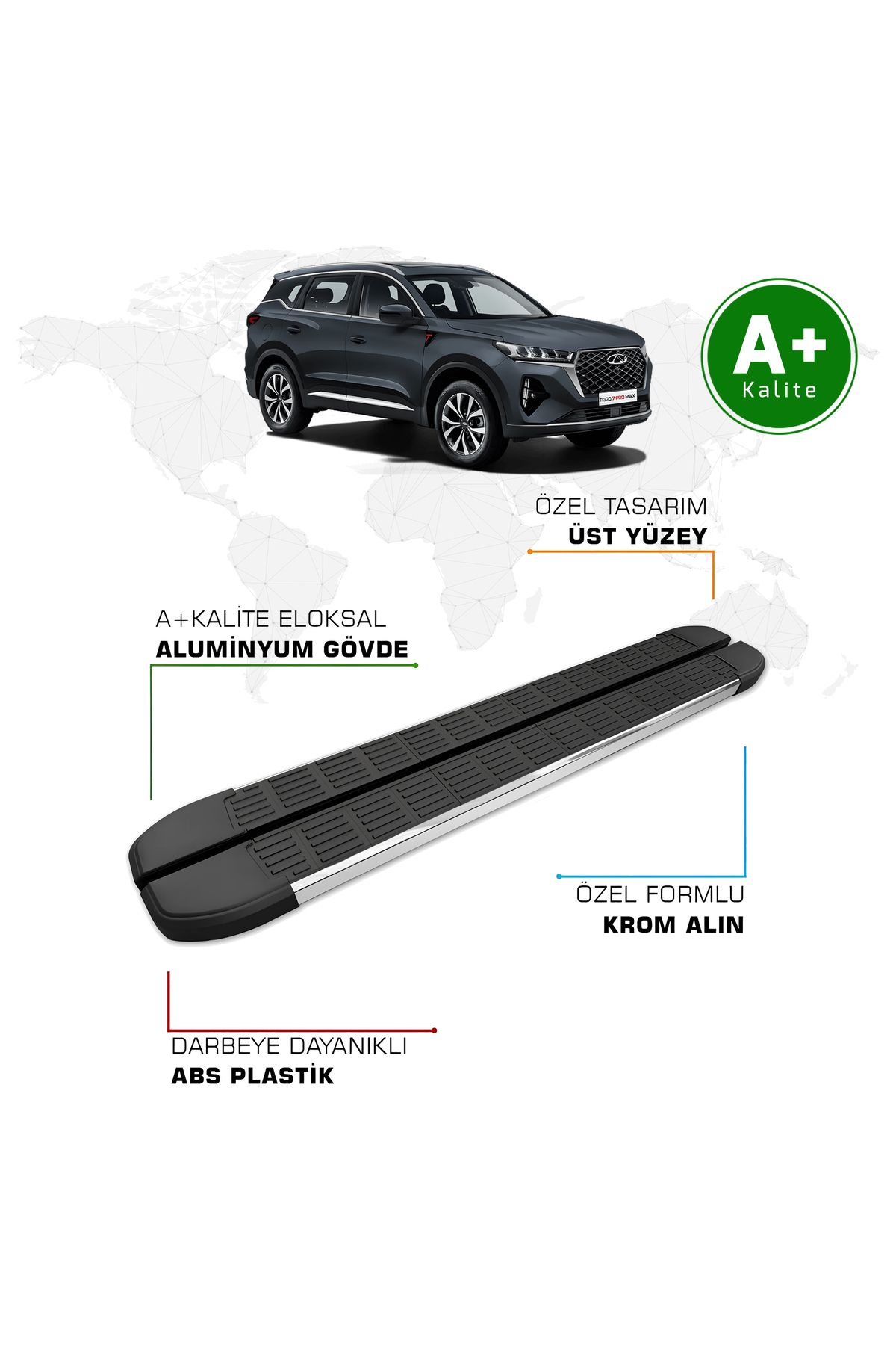 FA OTO AKSESUAR Chery Tiggo 7 Yan Basamak 2022 Model ve Sonrası S-Line