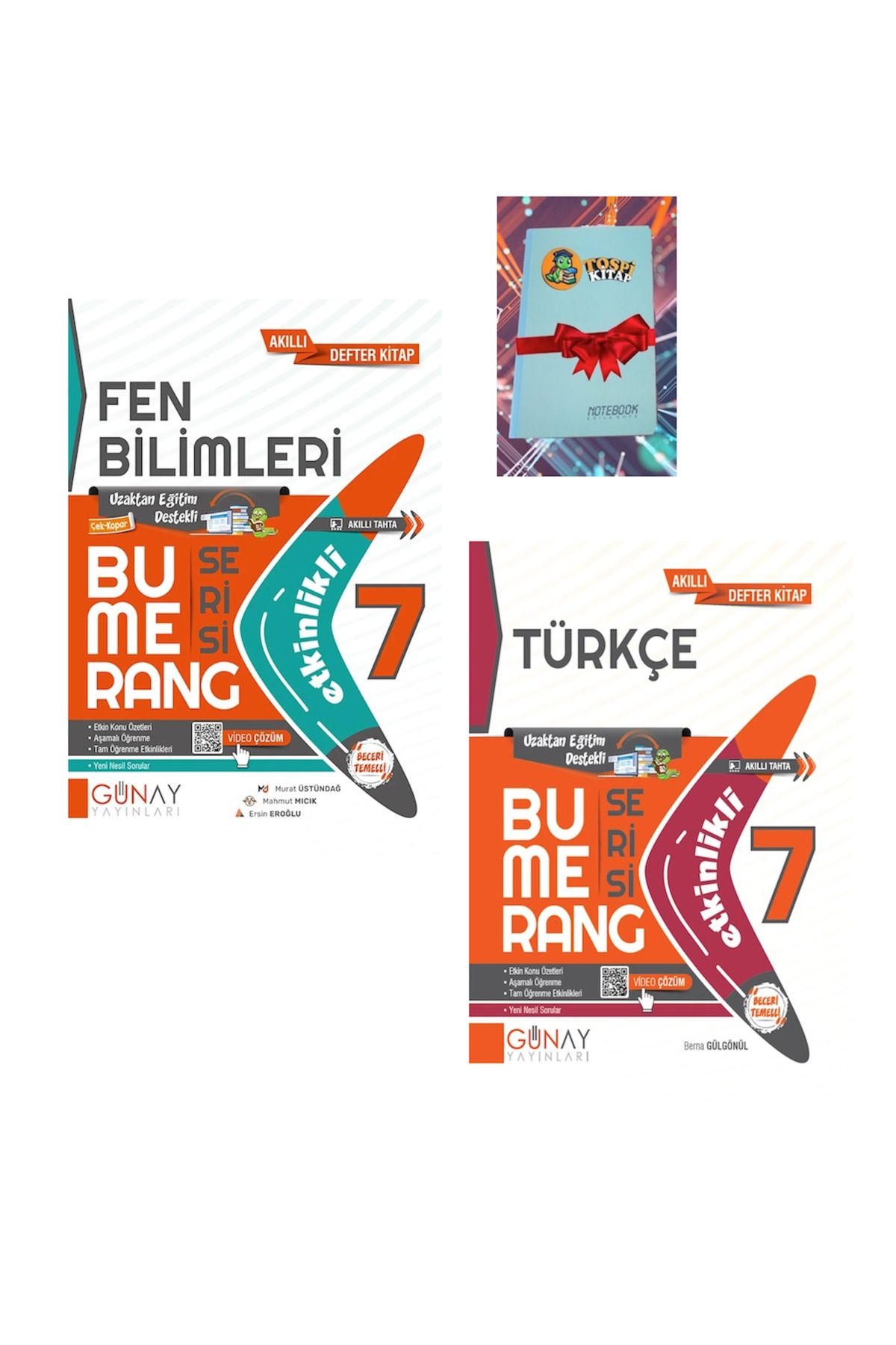 Günay Yayınları 7. Sınıf Bumerang Serisi FEN BİLİMLERİ + TÜRKÇE (NOT DEFTERİ HEDİYE)