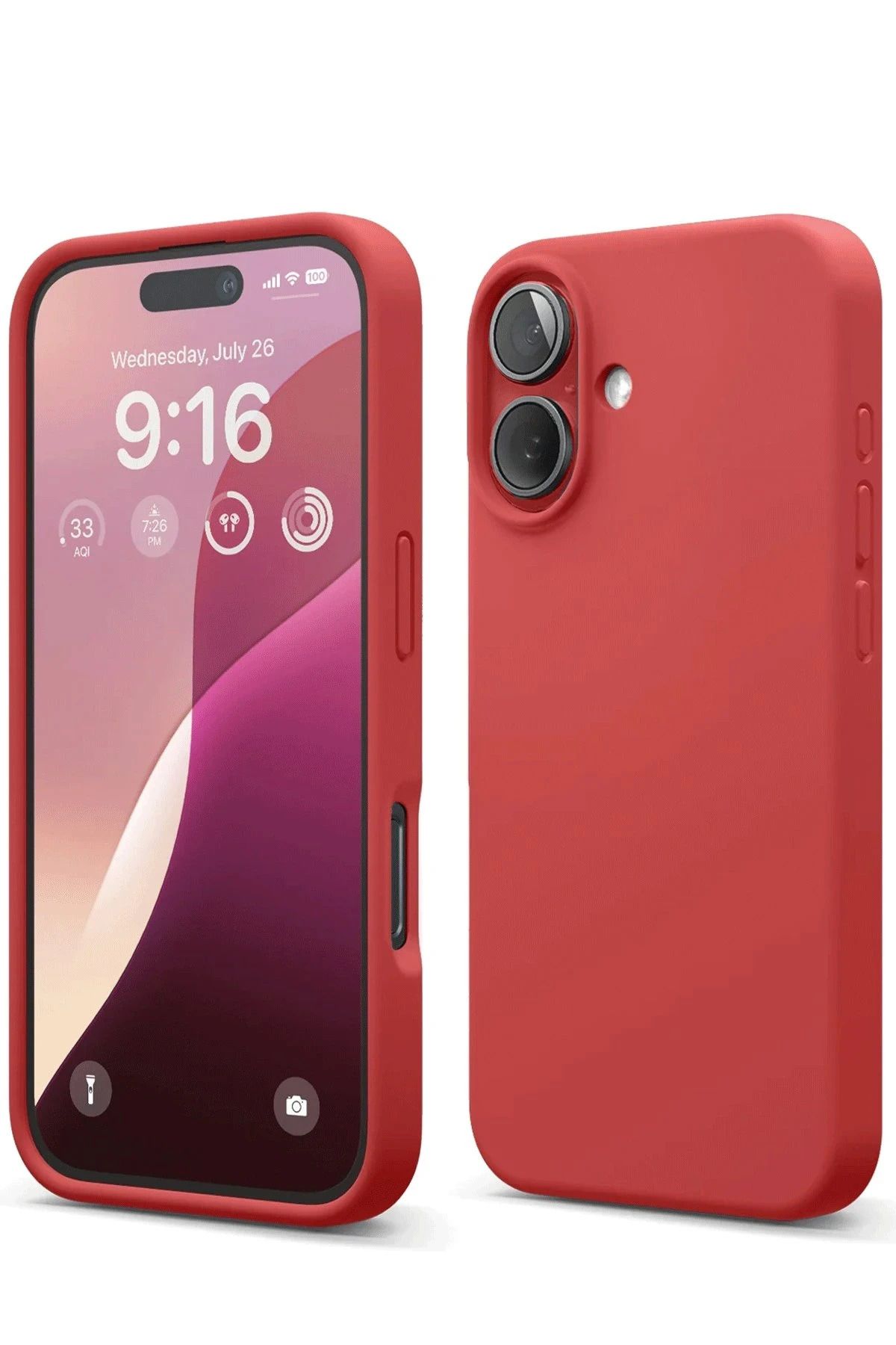 NewFace iPhone 16 Uyumlu Kılıf Nano içi Kadife Silikon - Kırmızı BSTMY