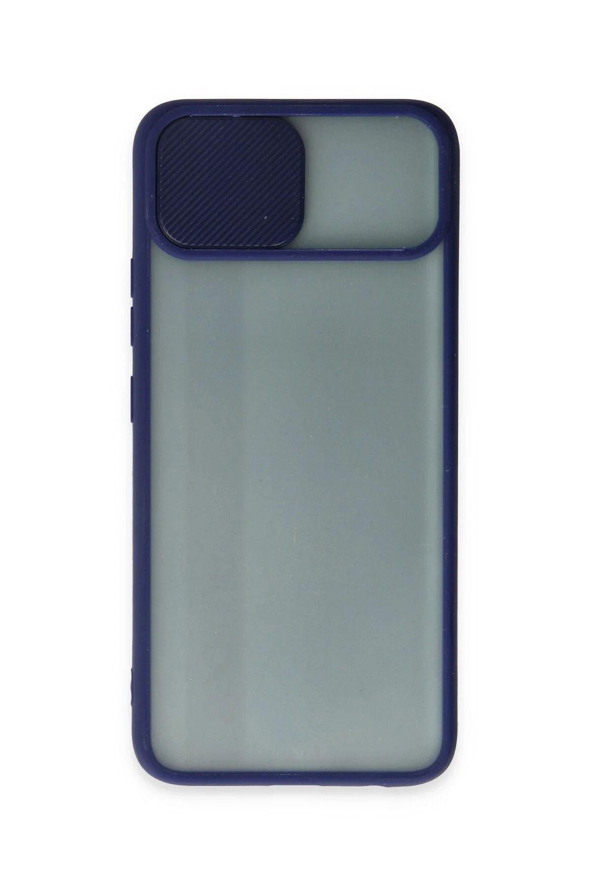 NewFace Realme C11 Kılıf Palm Buzlu Kamera Sürgülü Silikon - Lacivert BSTMY