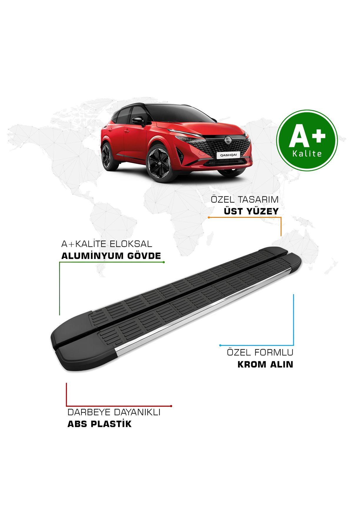 FA OTO AKSESUAR Nissan Qashqai Yan Basamak 2021 Model ve Sonrası S-Line
