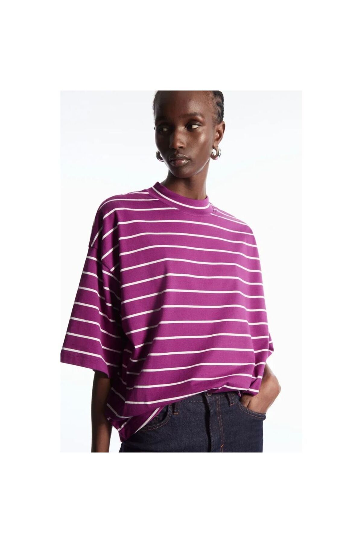 Sehnaco COS Model Oversize Dik Yakalı Tshirt